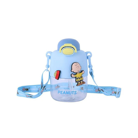 Botella con Correa Snoopy Charlie Brown Plástico Azul 550 ml